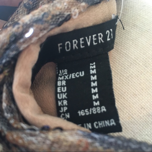 F21 Sequins Leopard Top Size M - Picture 5 of 7